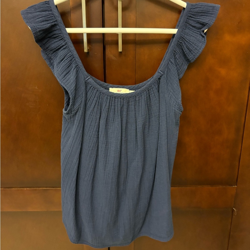 Vineyard Vines gauze ruffle tank